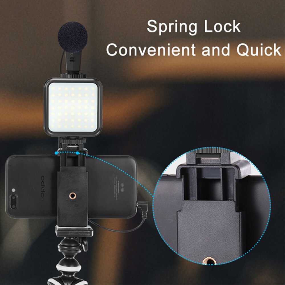 KIT-03LM DSLR SLR Phone Vlog Tripod Vlogging Kits Live Selfie Fill Light Integration with Remote Control Microphone LED Light