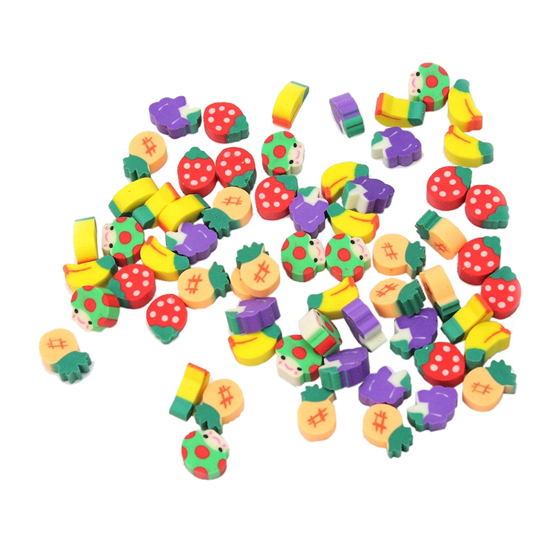 Gomme en forme de fruits délicieux Cuisine, 100 pièces, gomme en caoutchouc, matériel d'étude pour étudiants, papeterie outil d'apprentissage pour enfants, chics