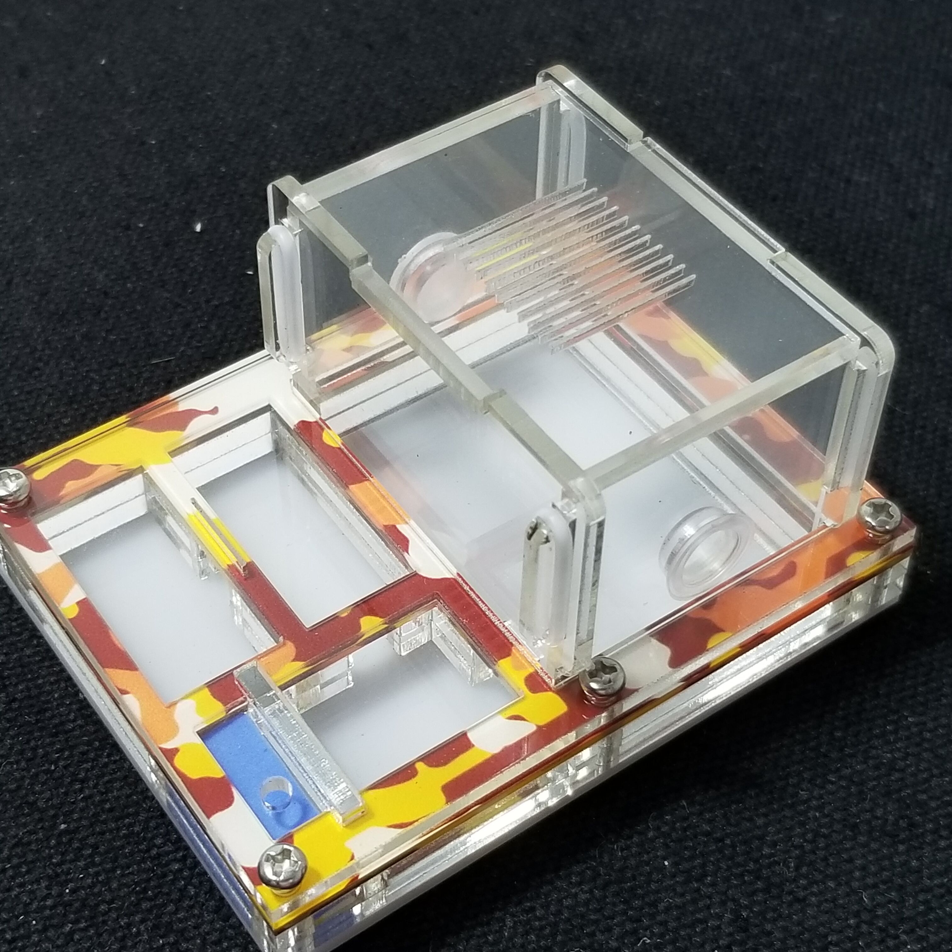 mini DIY akrylowe płaskie farma mrówek gniazdo mrówek z obszarem karmienia mrówka dom dla królowej mrówka układanie jaj mrowisko ze strefą nawilżania