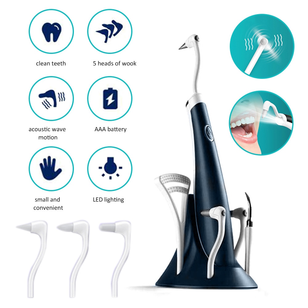 Elektrisk ultralyds akustisk tandbørste vibration tandrenser skalering tandregner fjerner tænder pletter tandsten værktøj