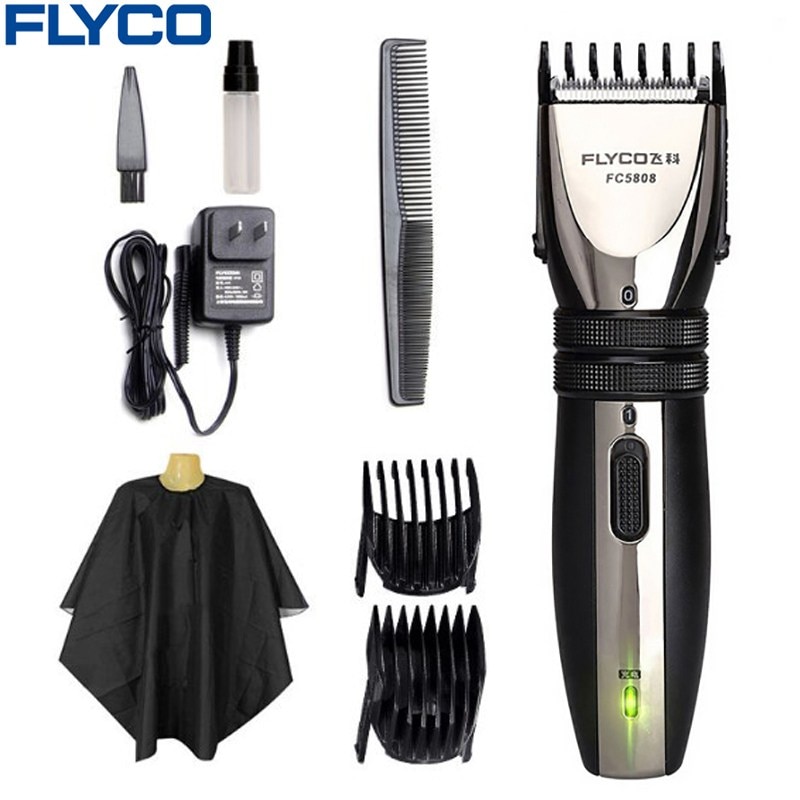 Flyco Hair Clipper Rechargable Tondeuse Cheveux Trimmer for Men Beard cortadora de pelo 2pcs Nozzles FC5808 Shaver