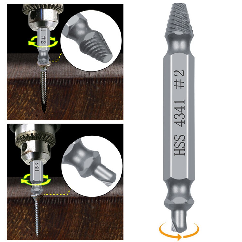 4/5/6 PCS Damaged Screw Extractor Drill Bit Set Stripped Easily Take Out Broken Screw Bolt Remover Extractor Demolition Tools