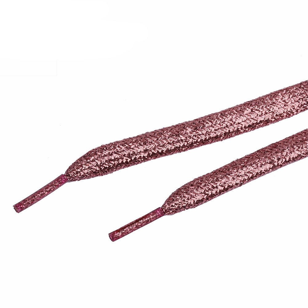 1 paire de lacets brillants de 120cm, paillettes plates, couleurs scintillantes, chaussures scintillantes: pink