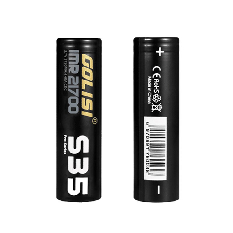 2 unids Golisi S35 IMR 21700 3750mAh S30 18650 3000mAh 40A Tapa plana protegida de alta capacidad recargable batería de iones de litio de alta potencia de alta capacidad garantía de seguridad de alta capacidad