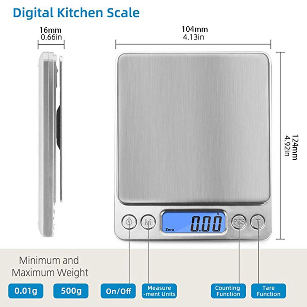 Gram Scale Digital Kitchen Scale Mini Food Scale High Precision Lcd Display Jewelry Weight Scale With Platform
