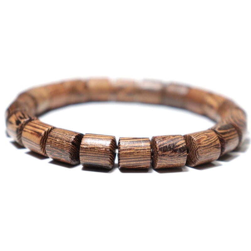 Einfache handgefertigt Platz Holz Armbinde Platz Zylinder Mala Buddha Braslet Für Männer Antike Armbinde Schmuck Pulseira Homme: Zylinder