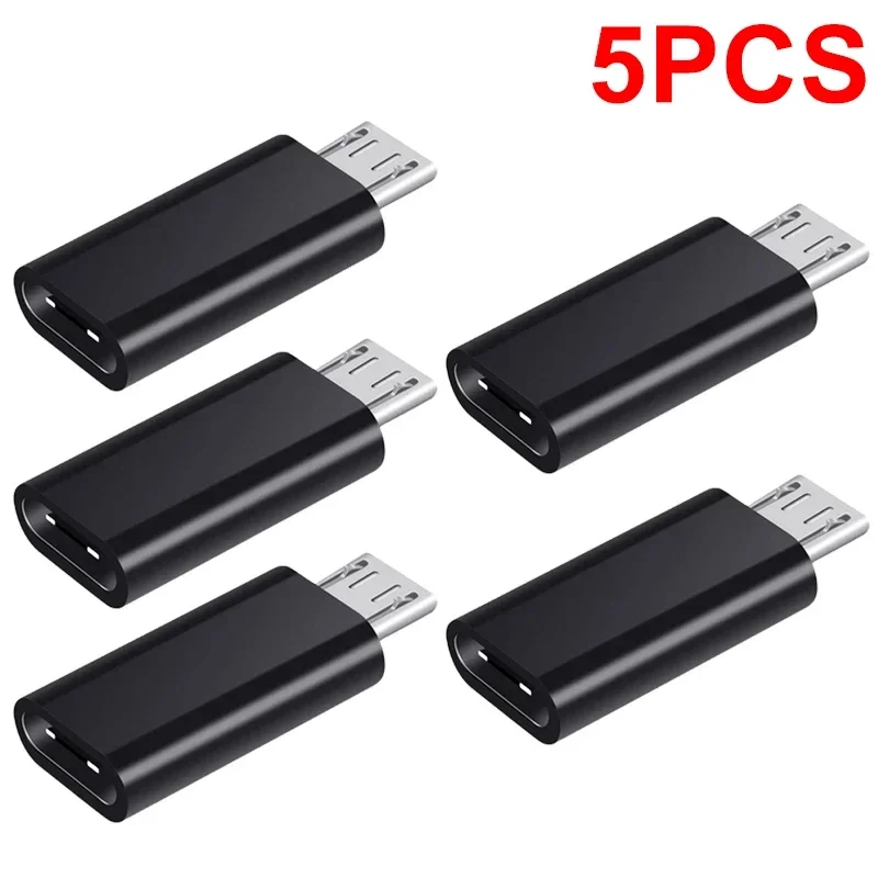 10-1PCS Phone Adapters Type C Female To Micro USB Male Converters for MacBook Tablet Laptop Samsung Micro To USB C Connector: Matte Black