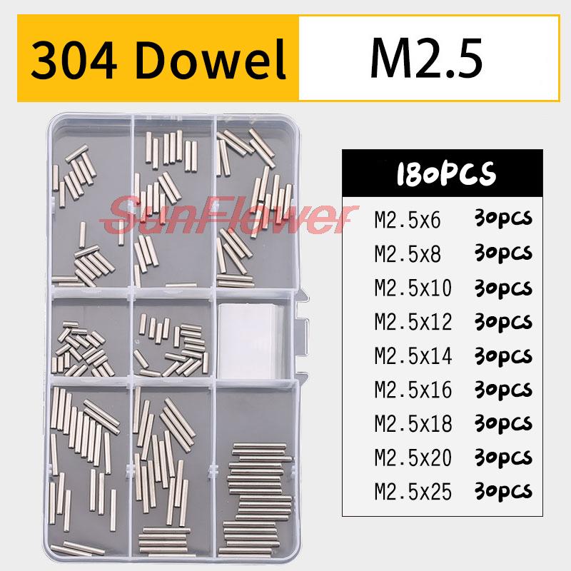 100-300Pcs Paspen 304 Rvs Cilindrische Pin Paspen Plank Ondersteuning Pin Fasten Elements Assortiment Kit m1 Om M6