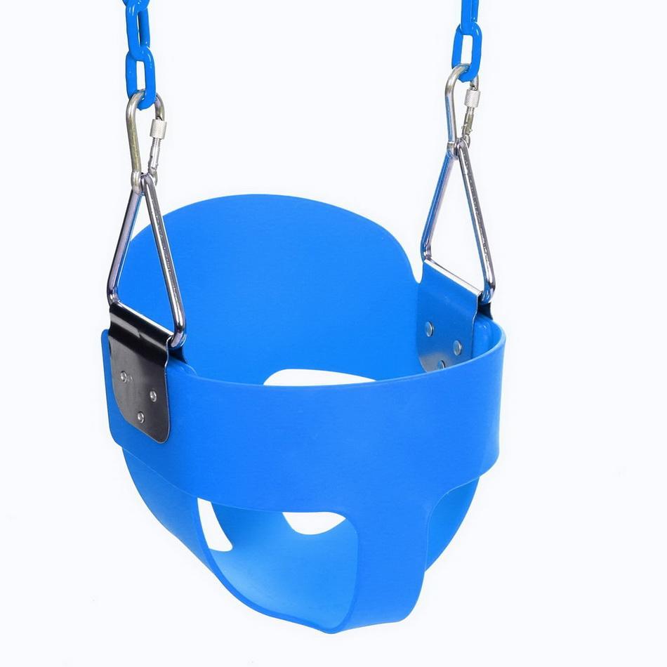 Indoor Outdoor kinderen Schommel Veilig Gezonde Swing Voor Kinderen Speelgoed voor Kinderen Baby Low Back PE Plastic Mand Fun crazy Games L: Blue