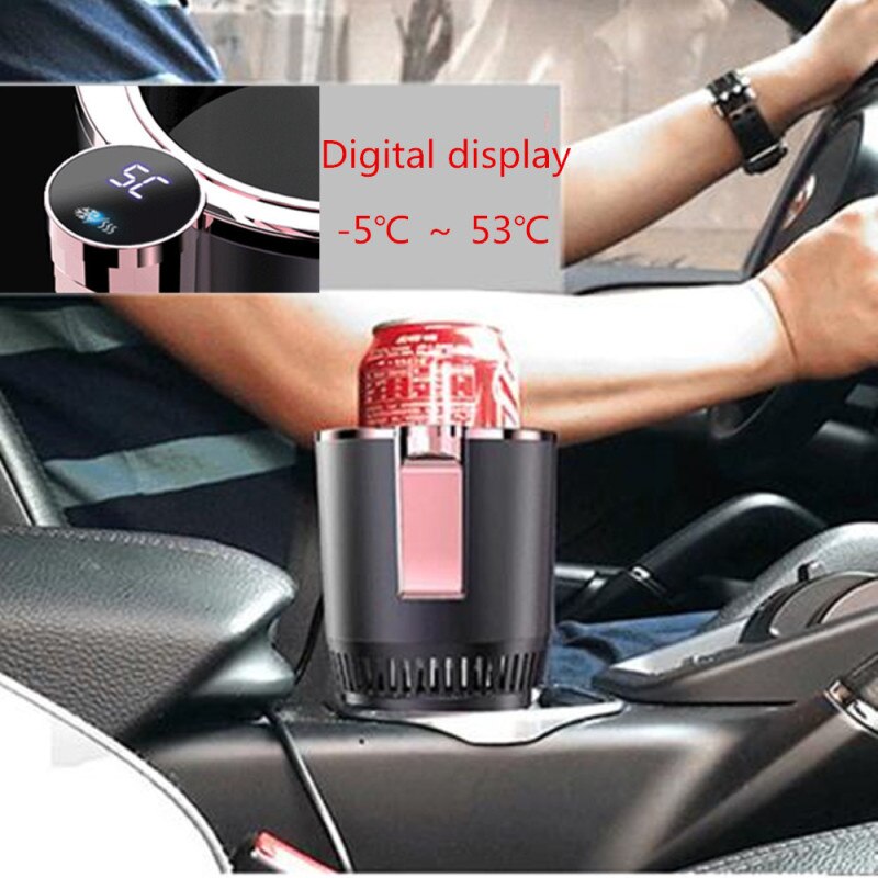 Dc 12V Auto Verwarming Koeling Cup 2-In-1 Auto Kantoor Cup Warmer Cooler Smart Auto Cup mok Houder Tumbler Koeling Drank Blikjes