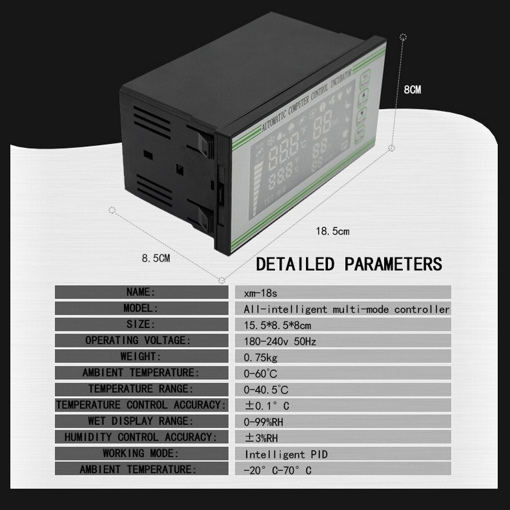 XM-18S Automatic Egg Incubator Controller Thermostat Temperature Humidity Incubator Sensor Probe Incubator Control System