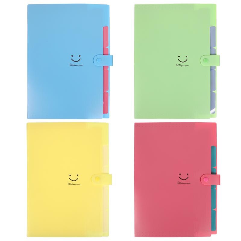 4pcs A4 Pocket Multi-layer Practical Accordion Folders File Organizers Expanding File Folders