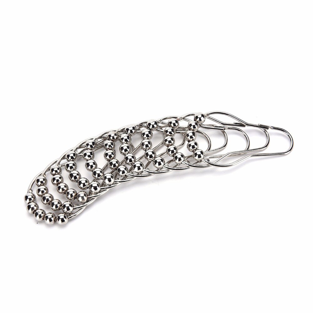 5 rouleaux boules rideau crochets poli Satin Nickel boule rideau de douche anneaux 3/12 pièces/ensemble