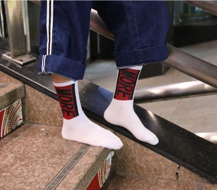 DON`T FOLLOW ME I AM LOST TOO casual men women letter socks hip hop Cotton skateboard high street harajuku funny happy socks: Multi