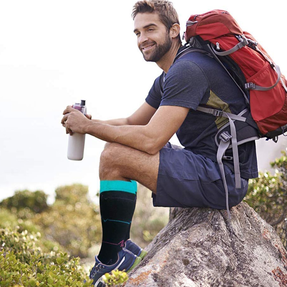 3 Pairs Women Compression Socks Sports Nylon Flight Running Circulation Recovery Printed Stretch Hiking Travel Nursing