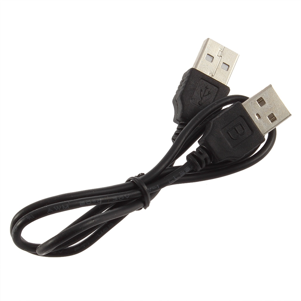1Pcs Zwart Usb 2.0 Male Naar Male M/M Extension Connector Adapter Kabel Cord Wire