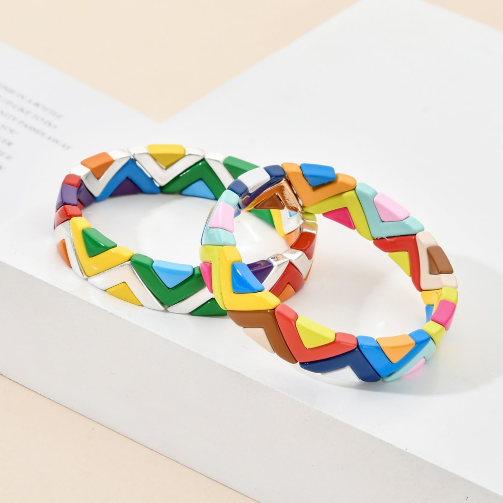 Boho rannekoru euroopan punk säädettävät rannekorut ja rannekorut naiset aalto hurmaa pulserat metalli punotut juhlakorut