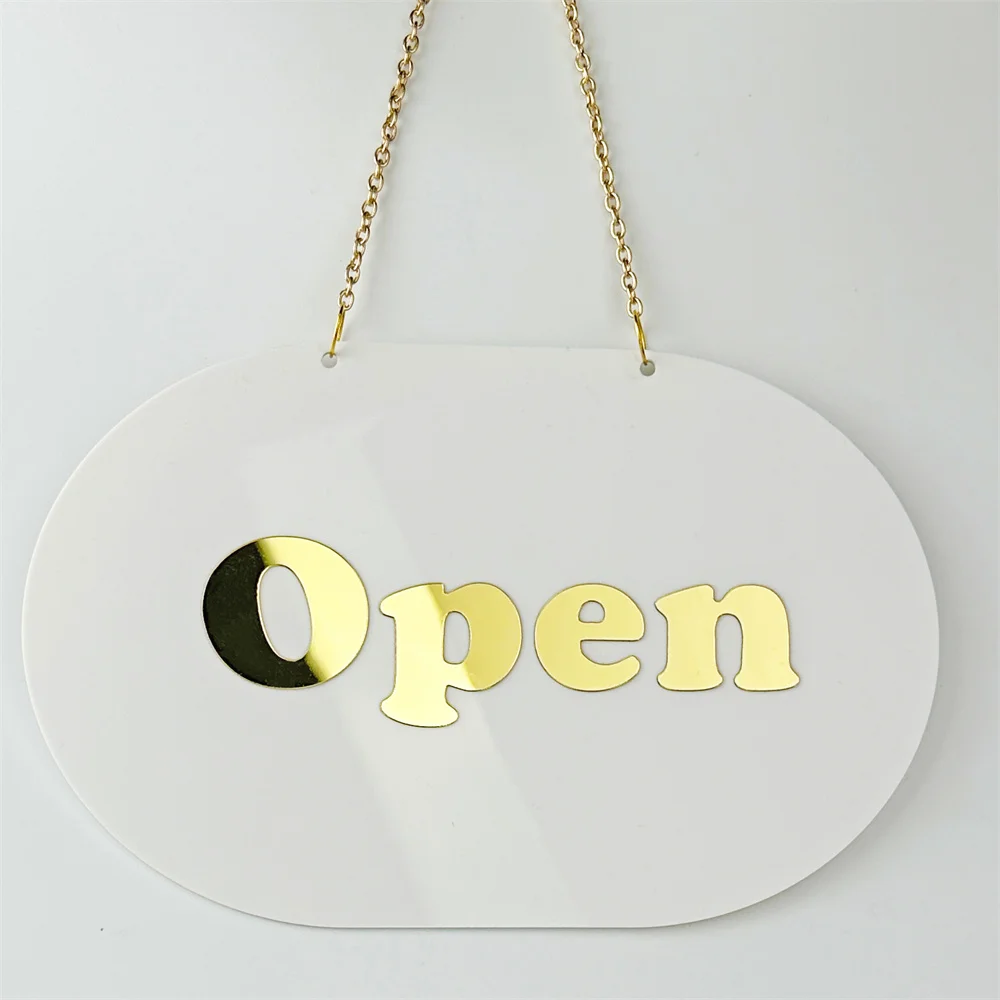 Double Sides Acrylic Art Decoration Open Closed Hanging Sign Business Store Window Wall Decor: Default Title