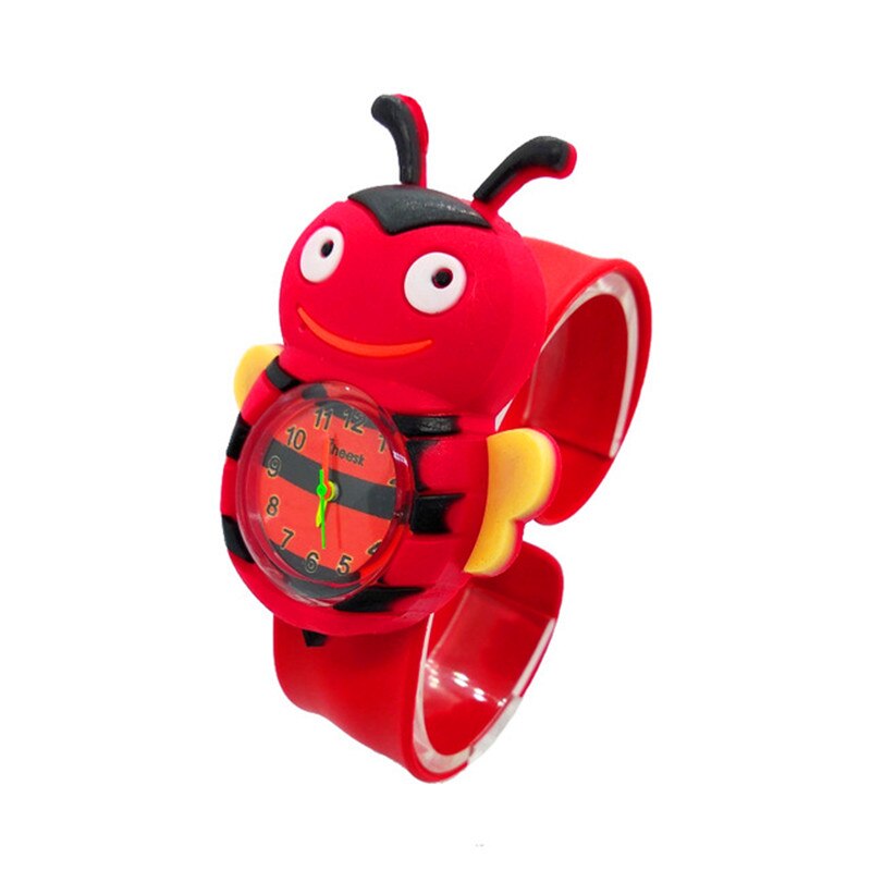 Cartoon Children's Watch Bee Ladybug Beetle Flapping Strap Kids Watches for Boys Girls Christmas Clock for Student Prize