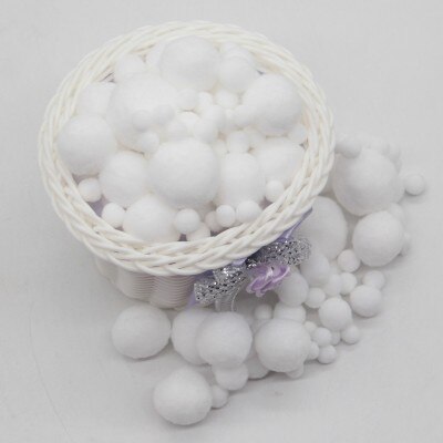 Hvid pompon 8mm 10mm 15mm 20mm 30mm 40mm pom poms ponpon håndværk forsyninger diy til børn tøj syning hjem bryllupsdekorationer: Mix-mix