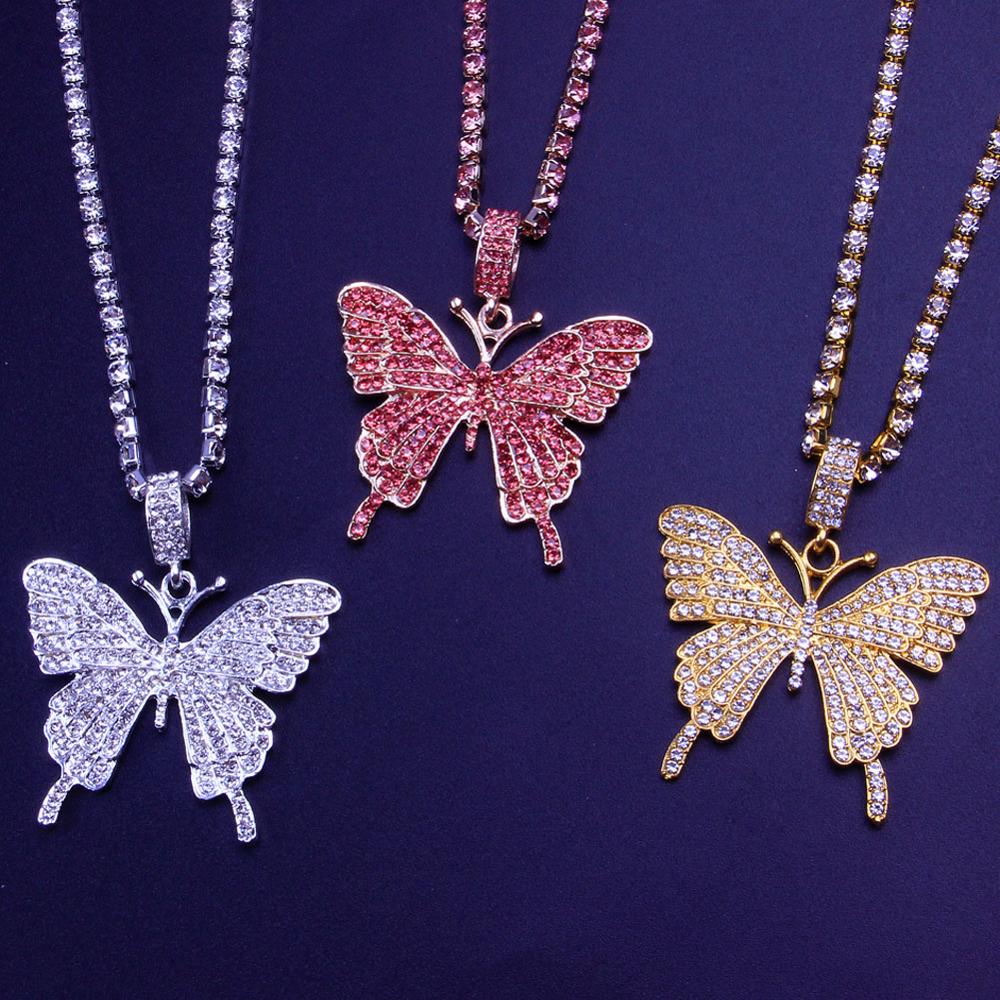 Stonefans Bling Tennis chaîne grand papillon cheville strass pour les femmes papillon pendentif cheville pied chaîne bijoux