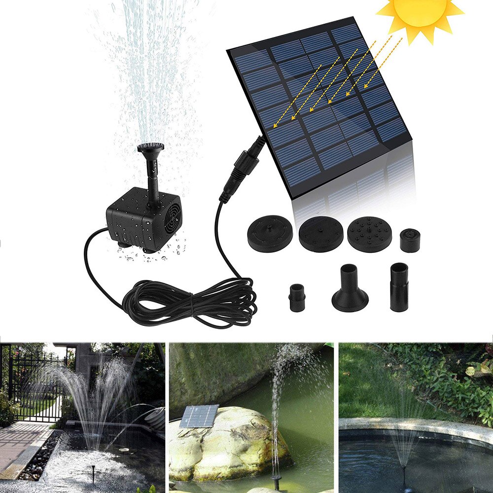 Mini solfontæne pumpe solvandspumpe strømpanelsæt solpanel vandpumpe til havepool
