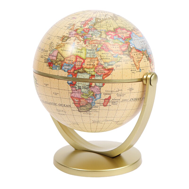 360 Degree Rotating World Globe Earth Antique Home Office Desktop Decor Geography Educational School Supplies Kids Learning