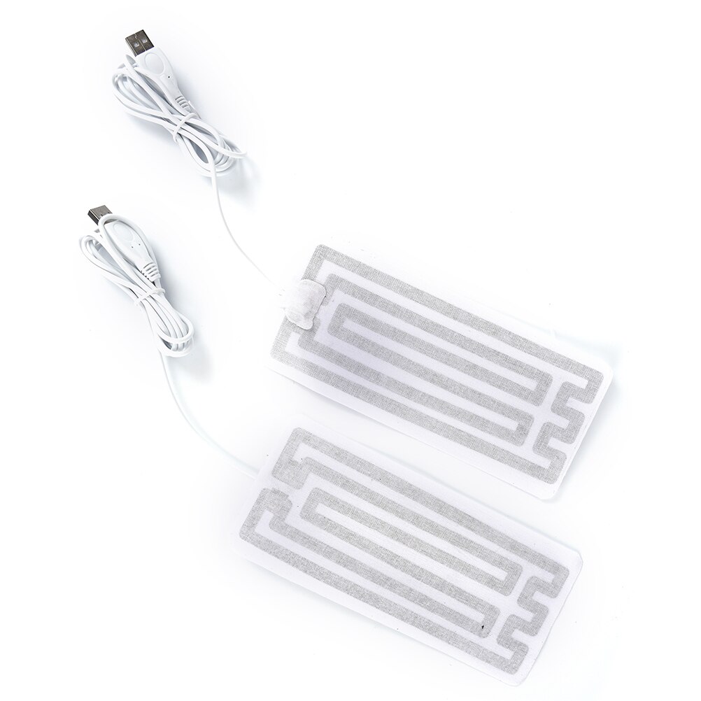 Almohadillas calefactoras eléctricas, 1 par, 5V, USB, elemento calefactor de fibra de carbono, almohadilla calefactora, almohadilla para pies