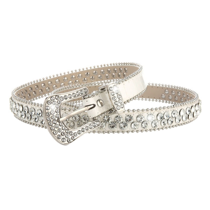 Cinturones góticos de diamantes de imitación para mujer, PU correa de cuero, cinturones de diamantes de imitación, vaquero occidental Y2K para niñas, cinturón de para Jeans, DXAA: Gris oscuro