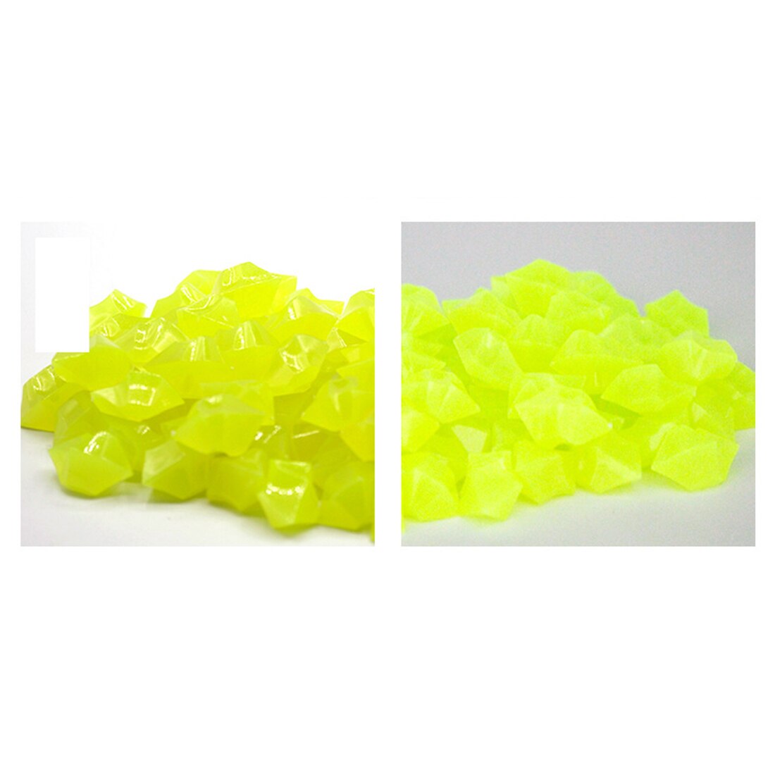 300Pcs 14mm Luminous Night Stones Glow in The Dark Pebbles Glow Gravels Garden Landscaping Decoration Artificial Cobblestone: Yellow