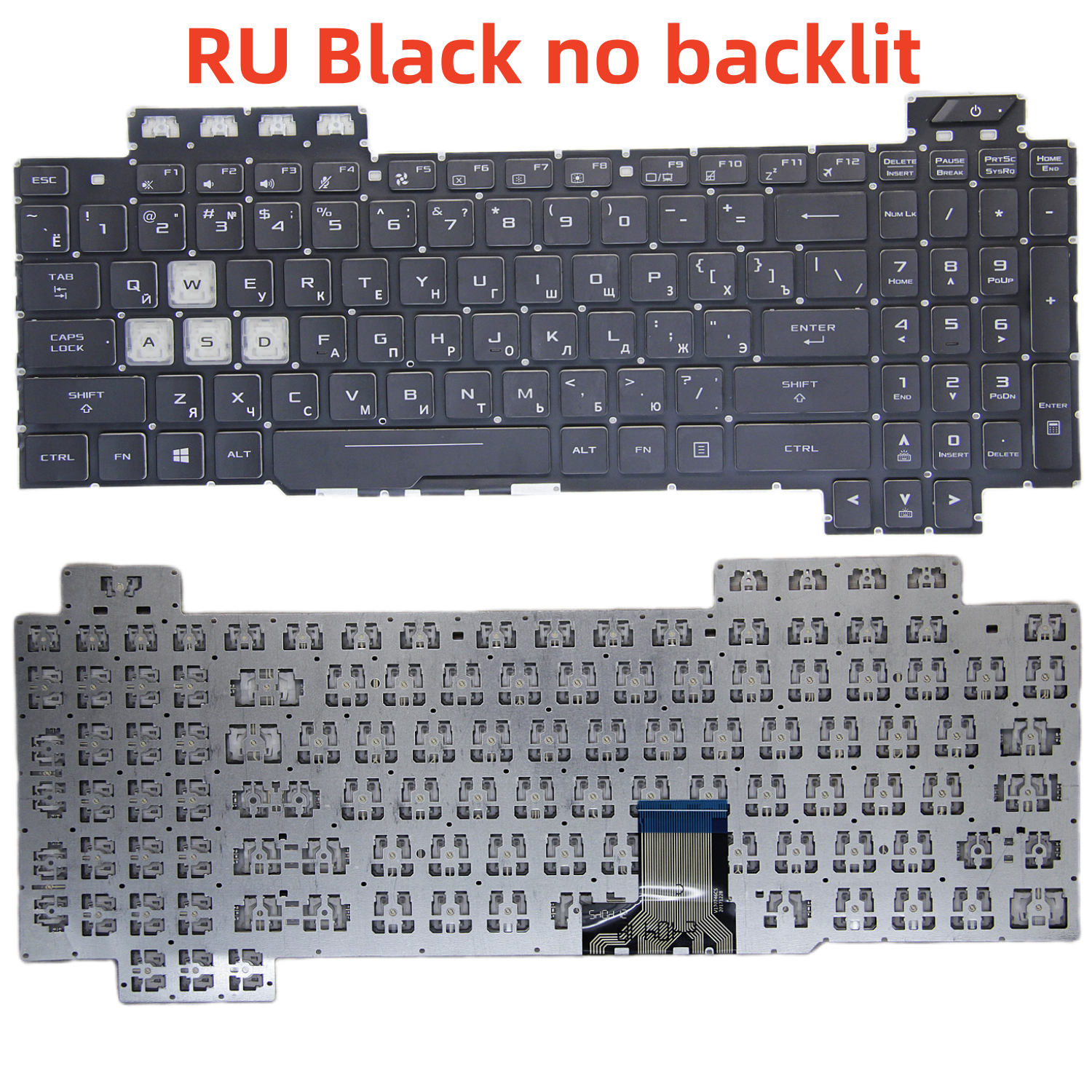 100 % neue uns/SP/RU-Tastatur für Asus Tuf FX80 FX86 FX95 FX505 FX504 FX705 ZX80G FZ80 FX80G GL703G Englische Laptop-Tastatur mit Hintergrundbeleuchtung: grau