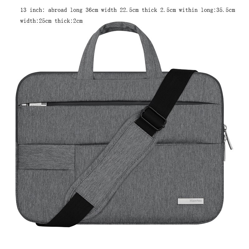 Bolso de para mujer, bolso para ordenador portátil 15 14 13 12 11,6 pulgadas, maletín, bandolera de hombro para Macbook Air Pro, funda para ordenador: 13inch Dark grey