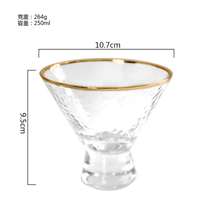 Högklassig glas vinkopp med gyllene linje mjölk juice vin textur whisky sprit cocktail pint brandy snifters flöjter coupes: 7