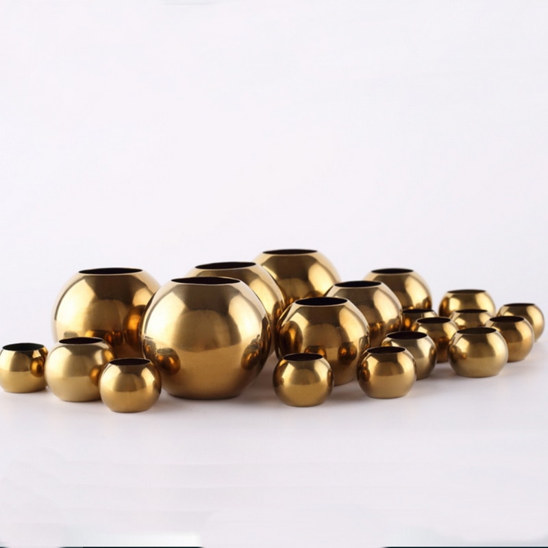 Decoratieve Ballen 316SUS Roestvrij staal ponsen bal gold grote dubbele gat bal goed lassen dubbele gat ronde ballen 0.5mm dikke