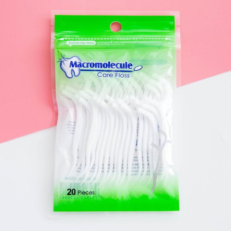 20 Stuks Dental Floss Bleken Picks Tandenstokers Tanden Plakken Gebitsreiniging Interdentale Borstel Dental Floss Pick Mondhygiëne Care