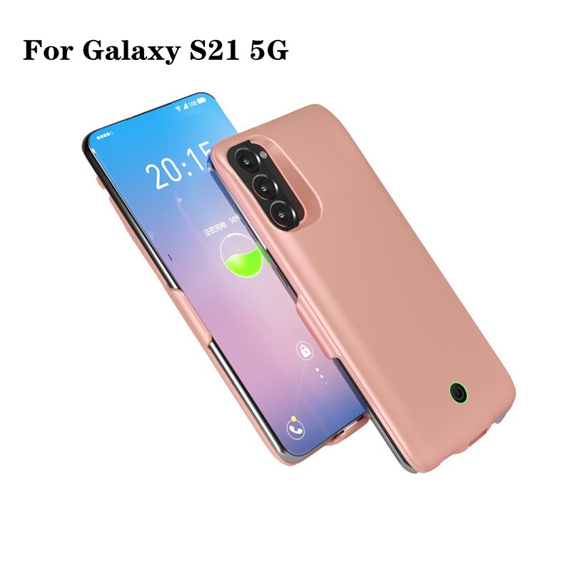 UltraThin Battery Charger Case For Samsung Galaxy S21 S21 Plus 5G Battery Case Power Bank Charging Cover For Galaxy S21 Ultra 5G: Pink For S21 5G