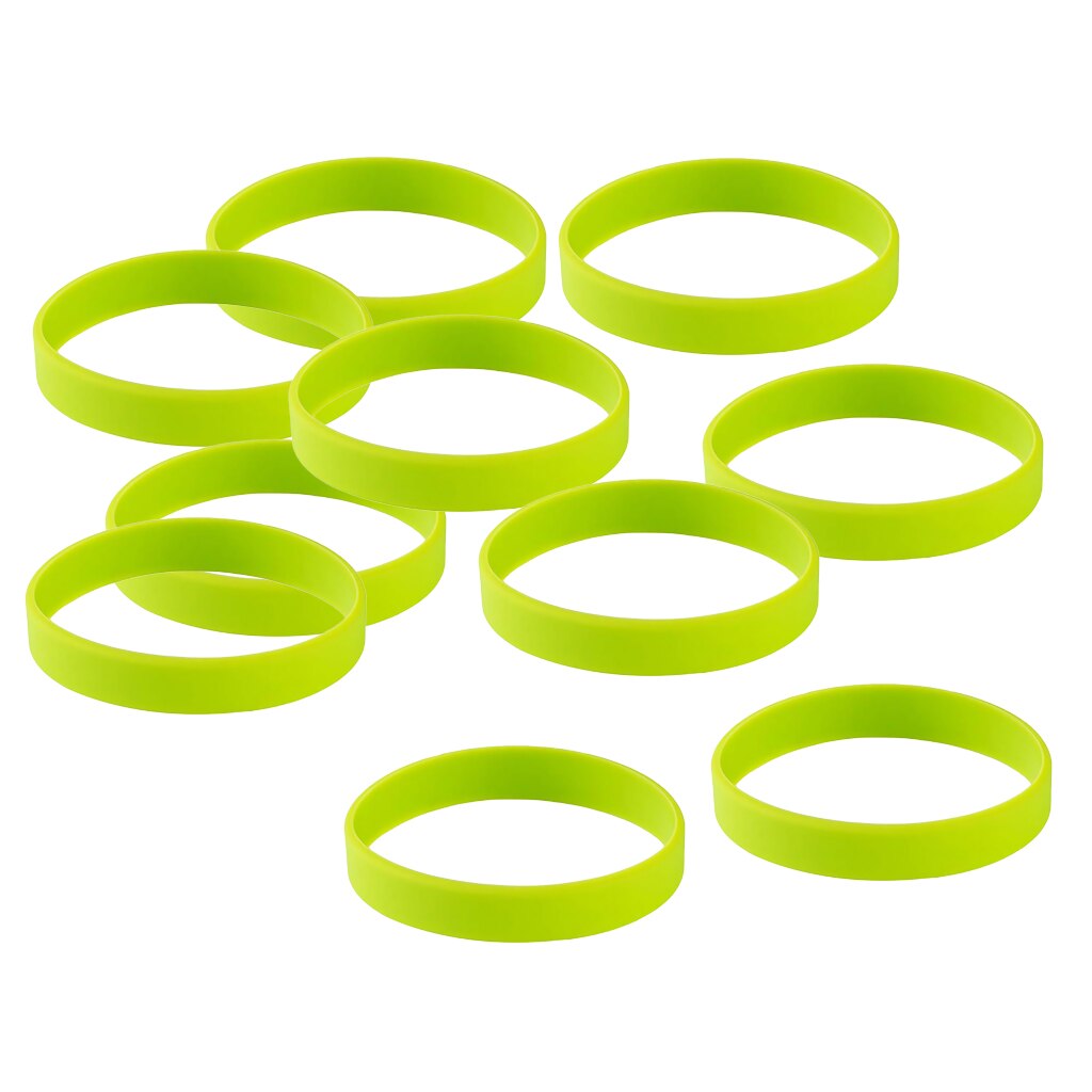 MagiDeal 10 pièces/paquet de bracelets élastiques en caoutchouc de Silicone vierges Bracelet en caoutchouc de