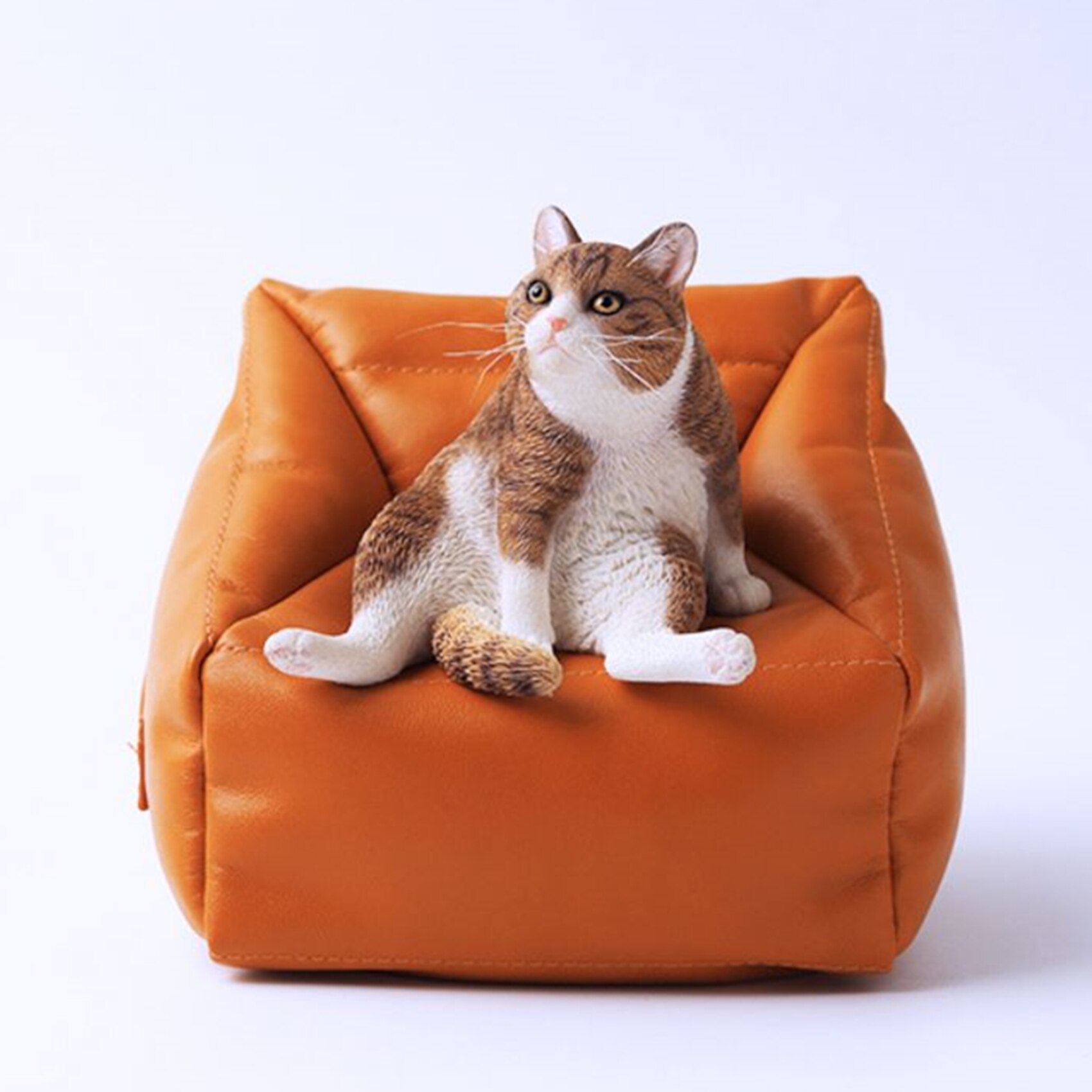 JXK 1:6 Scale Orange Cats Figure Cute Lazy Cat Pet Healing Figure Felidae Animal Collector Toy Resin Desktop Decoration: JXK055F