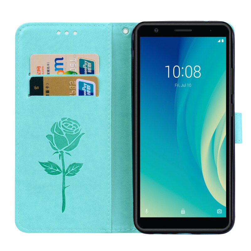 Custodia per fiori rosa per ZTE Axon 40 Ultra portafoglio per donna custodia per telefono magnetica custodia per Carcasa ZTE Blade L210 20 Smart Mujer Etui: For Blade 20 Smart / MG Green