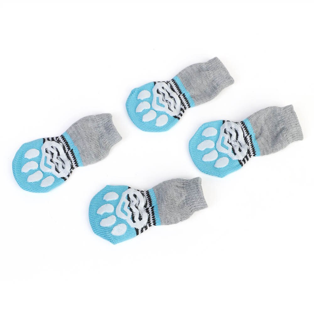 Winter 4pcs/set Puppy Kitten Socks Cute Non-Slip Dogs Cats Socks Indoor Warm Pet Shoes for Chihuahua Small Dog Accessories Stuff