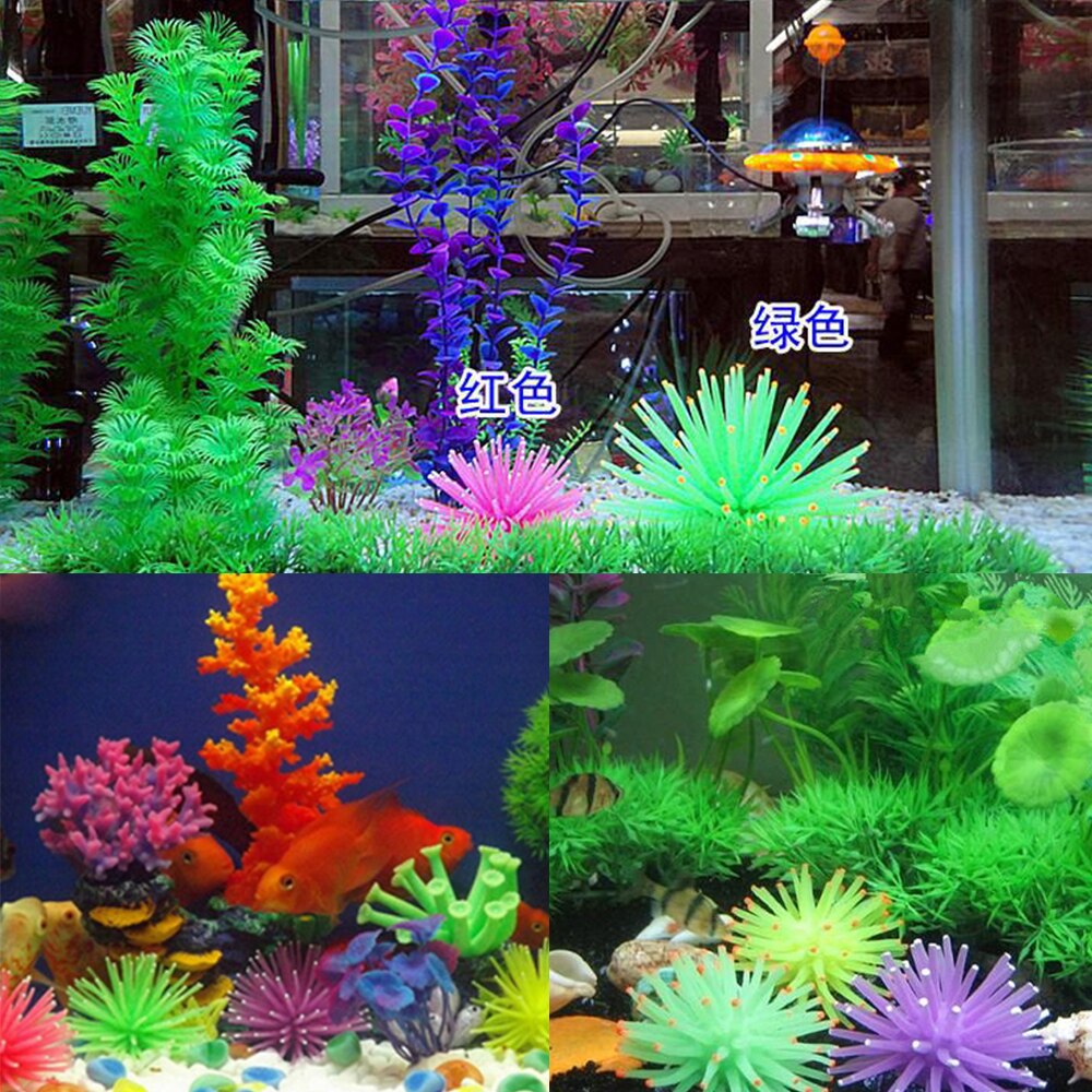 Aankomsten 1 stuks 21cm hoge siliconen kunstmatige vissenkom aquarium koraal plant bloem ornament waterdecoratie huisdecoratie
