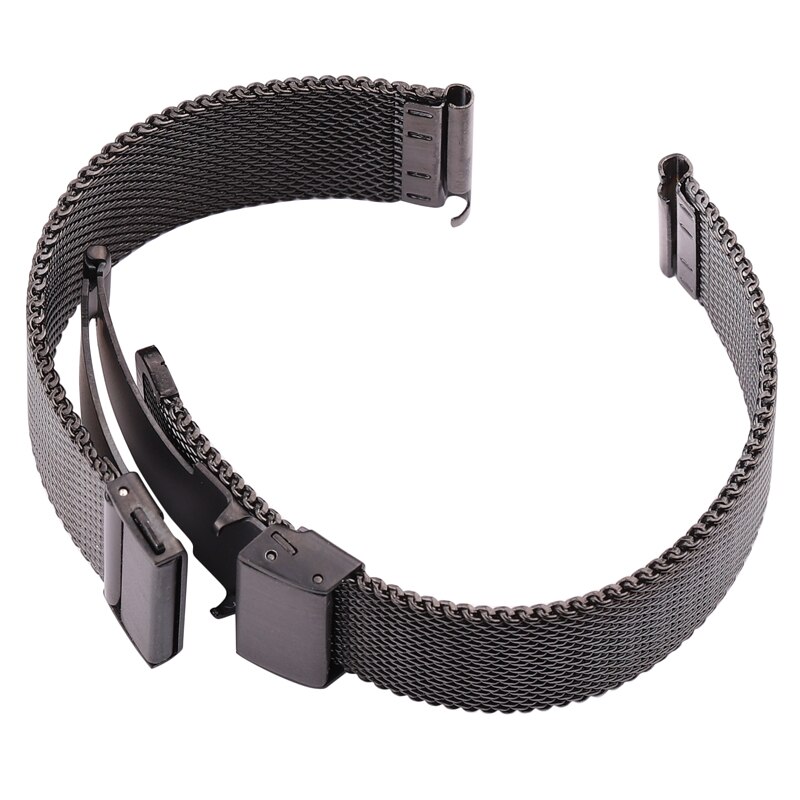 316l rustfrit stål milanese loop ur armbånd kvinder mænd udskiftning rem urrem 16mm 18mm 20mm 22mm sølv sort