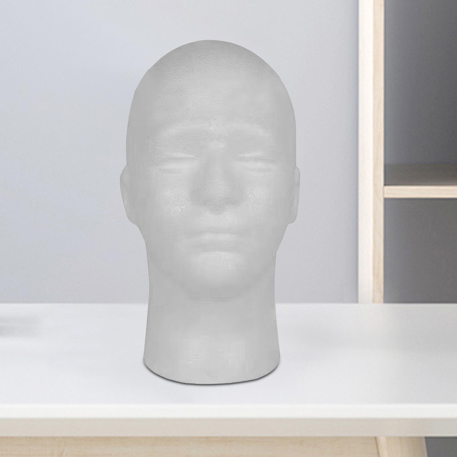 Męska styropianowa głowa peruki biała przenośna wielofunkcyjna stojak na treski uchwyt manekin głowa manekina stojak na perukę na rekwizyty strona główna