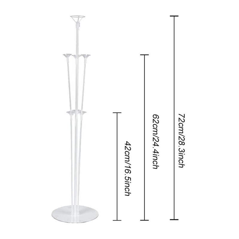Table Balloon Stand Kit,4 Set 28Inch,Clear Balloon Cup,Balloon Pole&Flower Stand Base for Graduation/Wedding/Party Decor