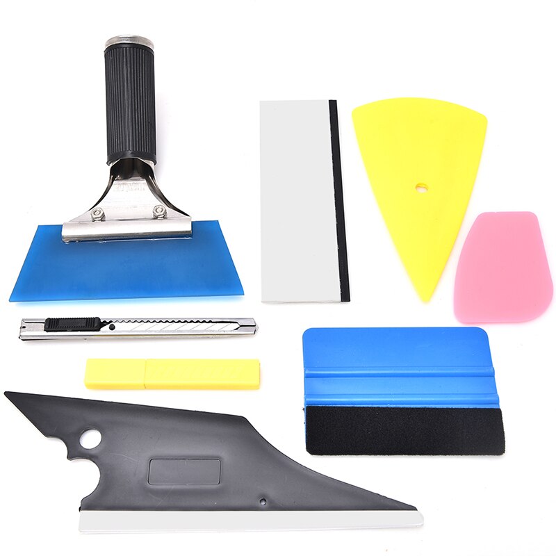 Película de vinilo 8 en 1, espátula para colocación de polarizado, aplicador de raspador, accesorios para coche, Kit de herramienta de tinte de ventana automático para coche