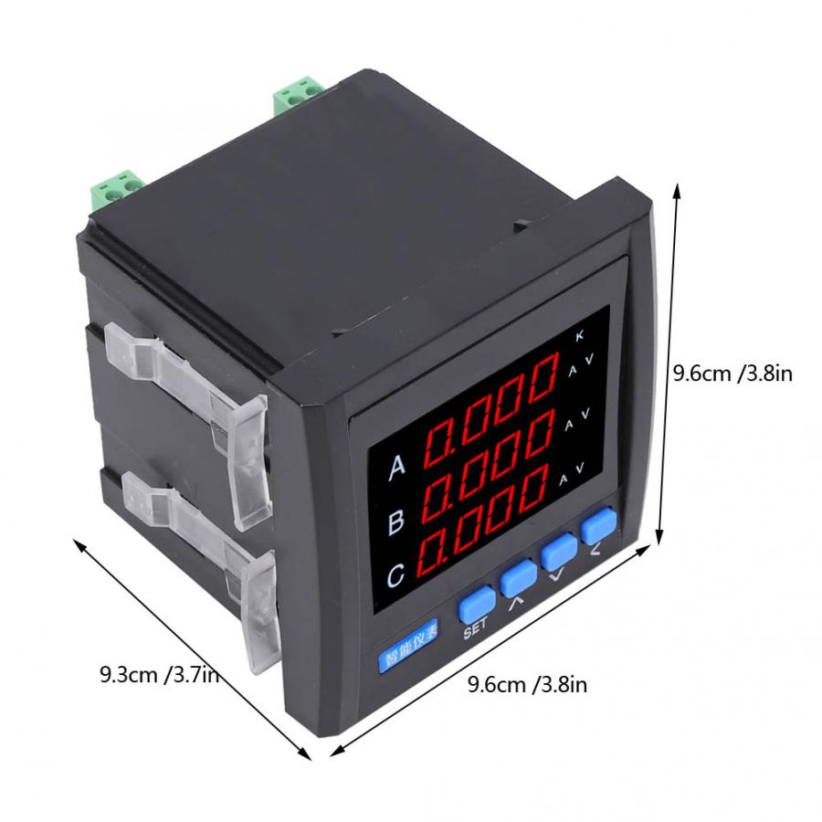 Ac 220V Power Watt Power Meter 3 Fase Multifunctionele Met Lcd/Led Digitale Elektriciteit Volt Power Meter