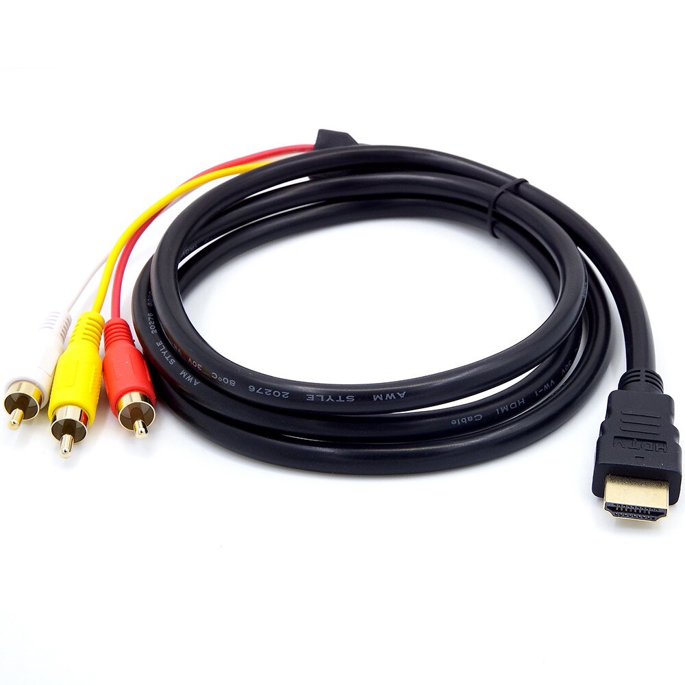 Hdmi Naar Rca Kabel Hdmi Male Naar 3RCA Av Composiet Male M/M Connector Adapter Cable Cord Zender O7: Default Title