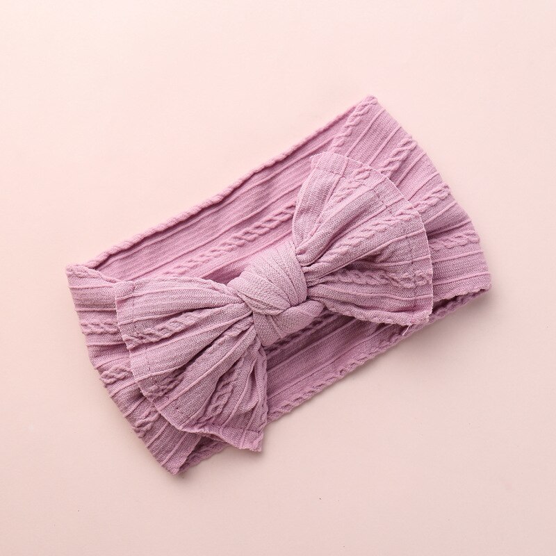 Baby Peuter Kids Meisje Katoen Blend Boog Hoofdband Haarband Hoofddeksels Hoofd Wrap: Paars