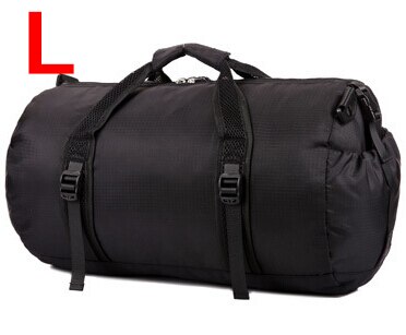 Dobrável de alta qualidade náilon à prova dwaterproof água saco viagem grande capacidade sacos de bagagem dobrável viagem tote saco x175 48% de desconto: L black