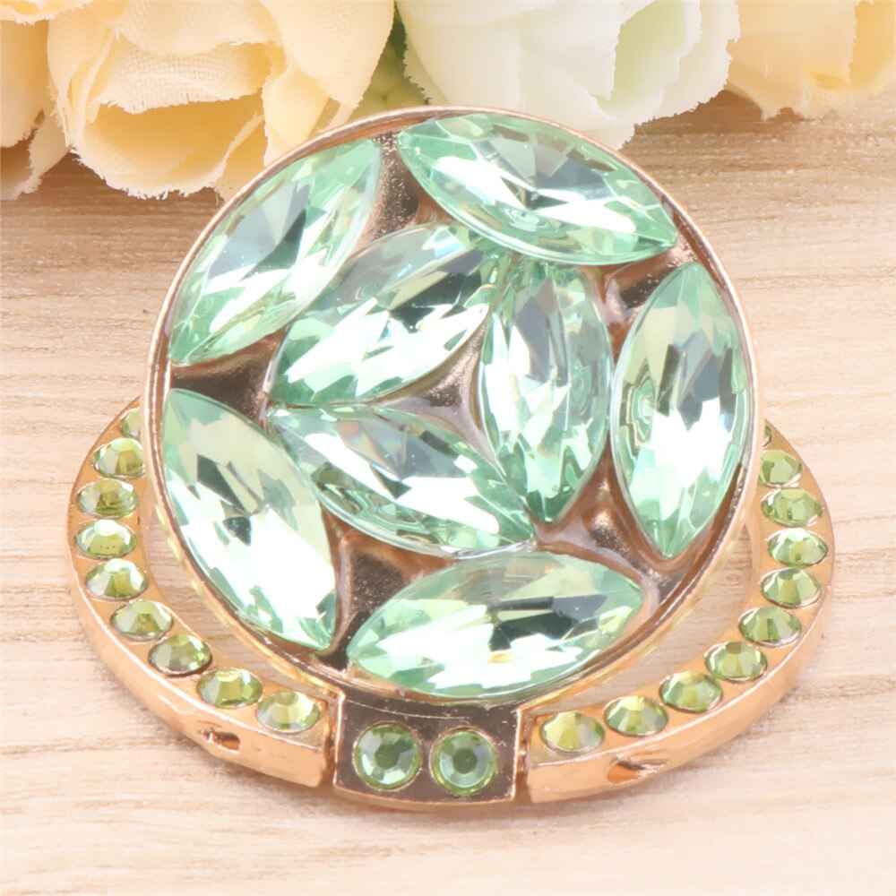 Supporto universale per telefono con diamante Bling di lusso pieghevole supporto pigro portatile Smartphone supporto per anello per dito cartone animato per iPhone11 XS: Light Green